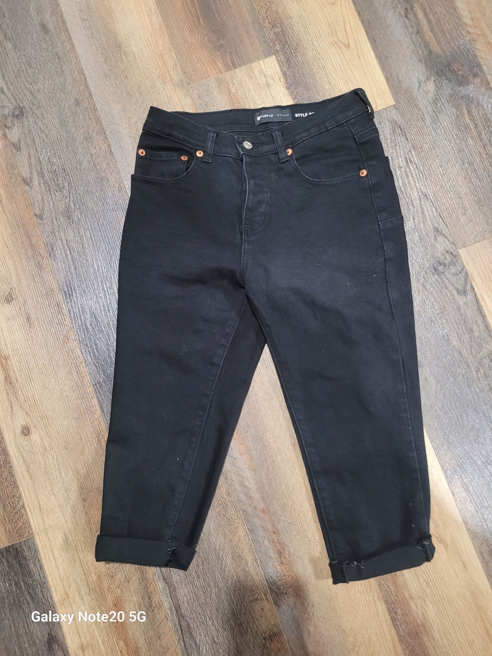 Purple Brand Black Denim Button Fly Midrise Slim Bermuda Shorts Sz 28 NWT P002